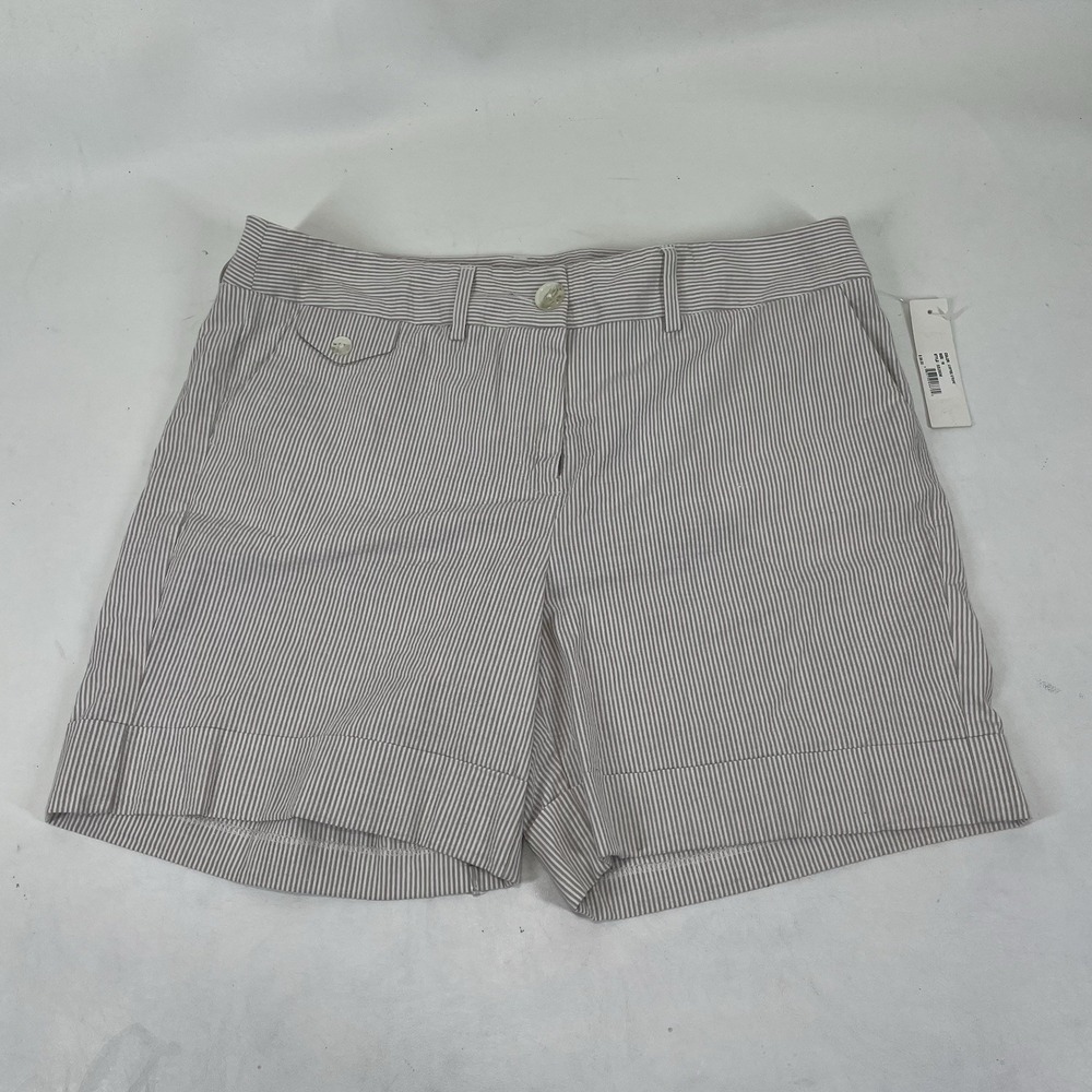 Jennifer And Grace Striped Flat Front Shorts Womens Size 16 White NWT